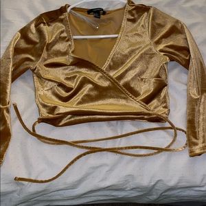 Gold velvet blouse